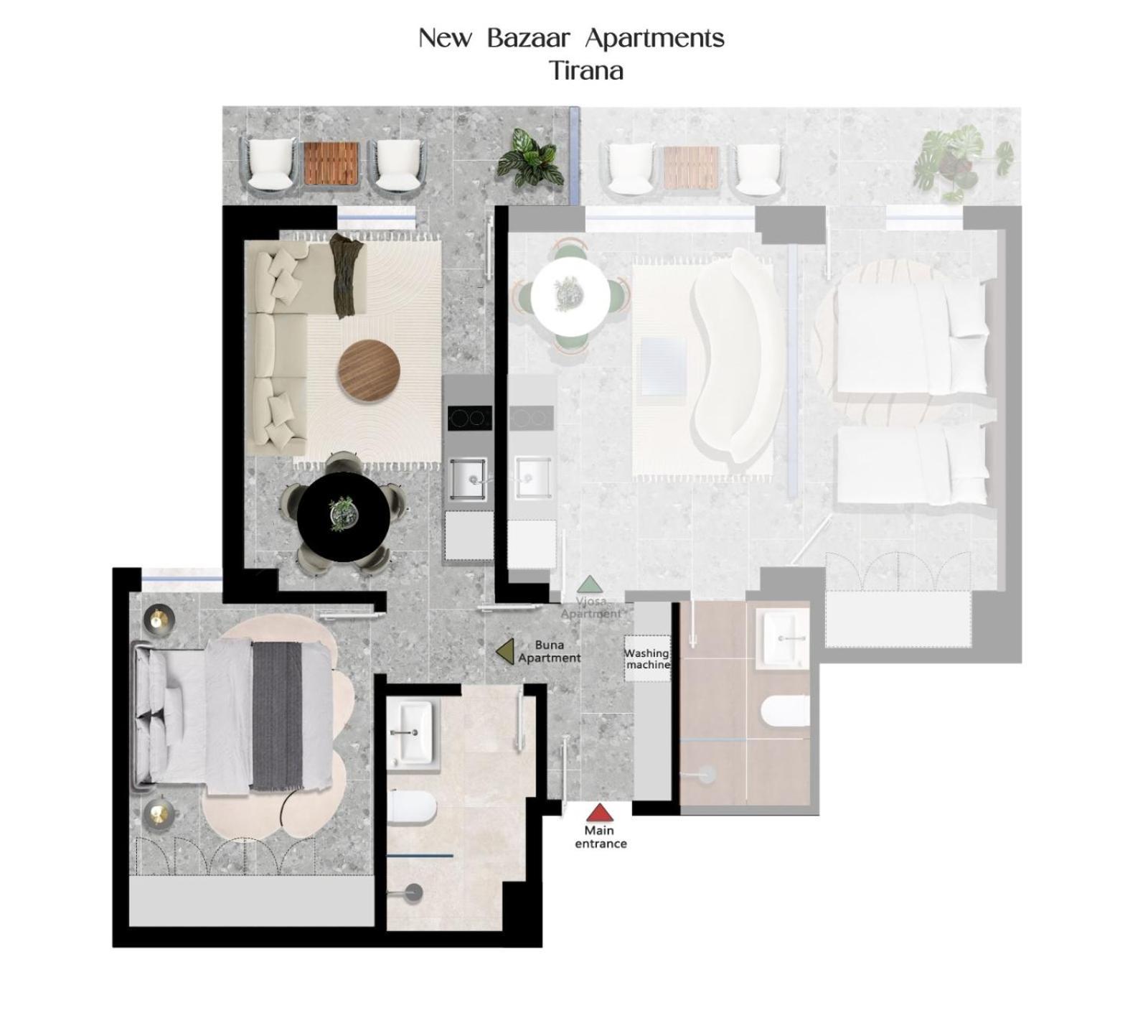 New Bazaar Apartments 地拉那 外观 照片